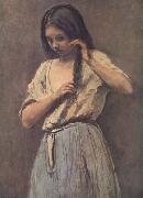 Jean Baptiste Camille  Corot Jeune fille a sa toilette (mk11) oil